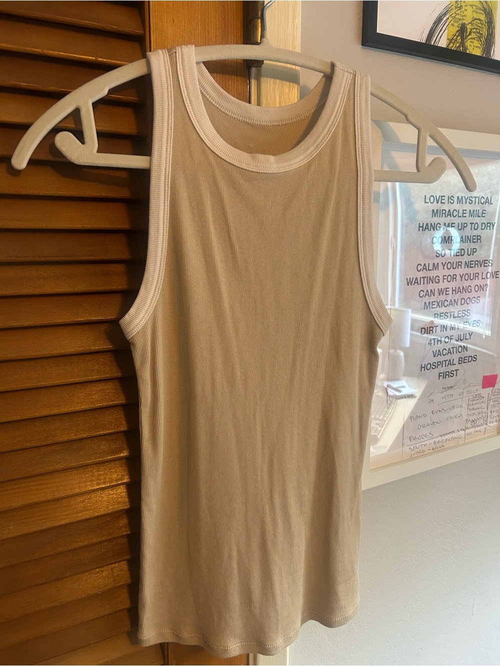 a new day Neutral Ribbed Tank Top in Beige